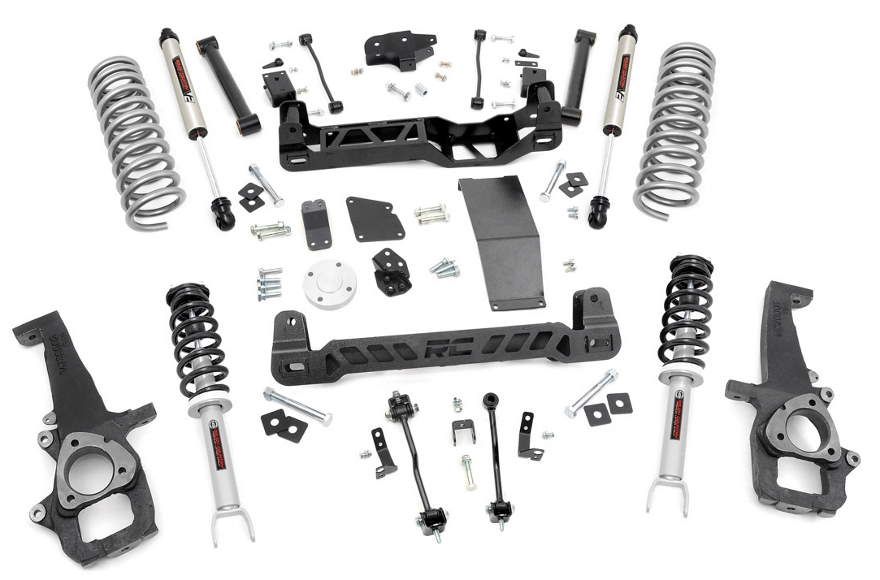 Rough Country 6" Coilover Lift Kit V2 Shocks 12-21 Ram 1500 4WD - Click Image to Close